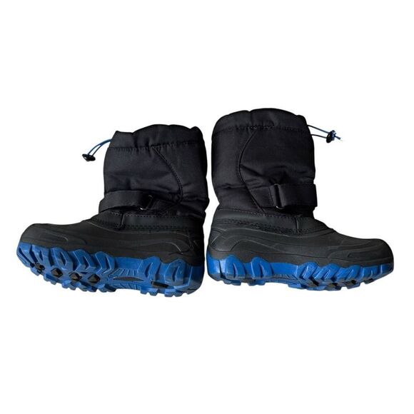 Termolite Youth Snow Rain Cold Weather Boots Black Drawstring SZ 2 - Picture 6 of 13